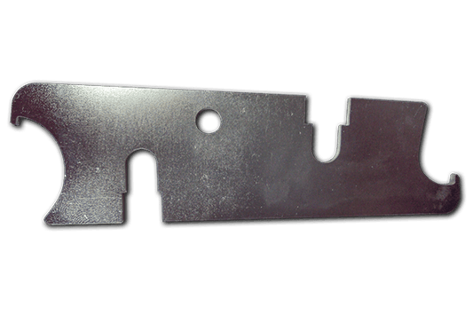 The STECK Antenna Wrench II laid flat on a surface, showing the various sizes designed to fit most antennas