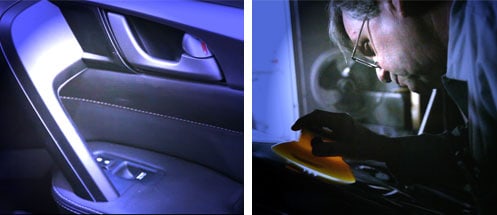 A man working on a car handle