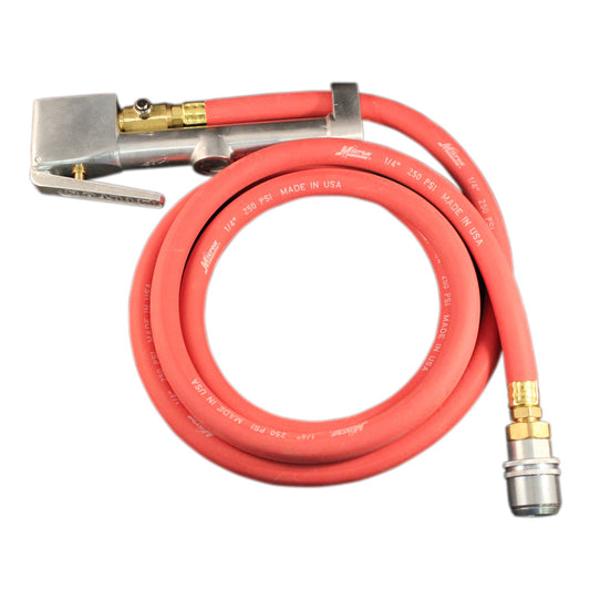 Large Bore Inflator Gauge with 6' Hose Assembly, Full Swivel, 1/4" NPT