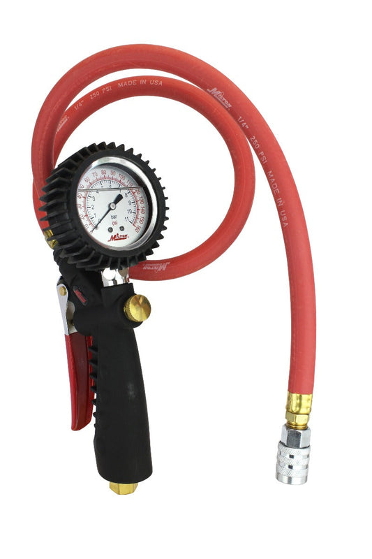 Professional Analog Pistol Grip Inflator Gauge with Kwik Grip Chuck