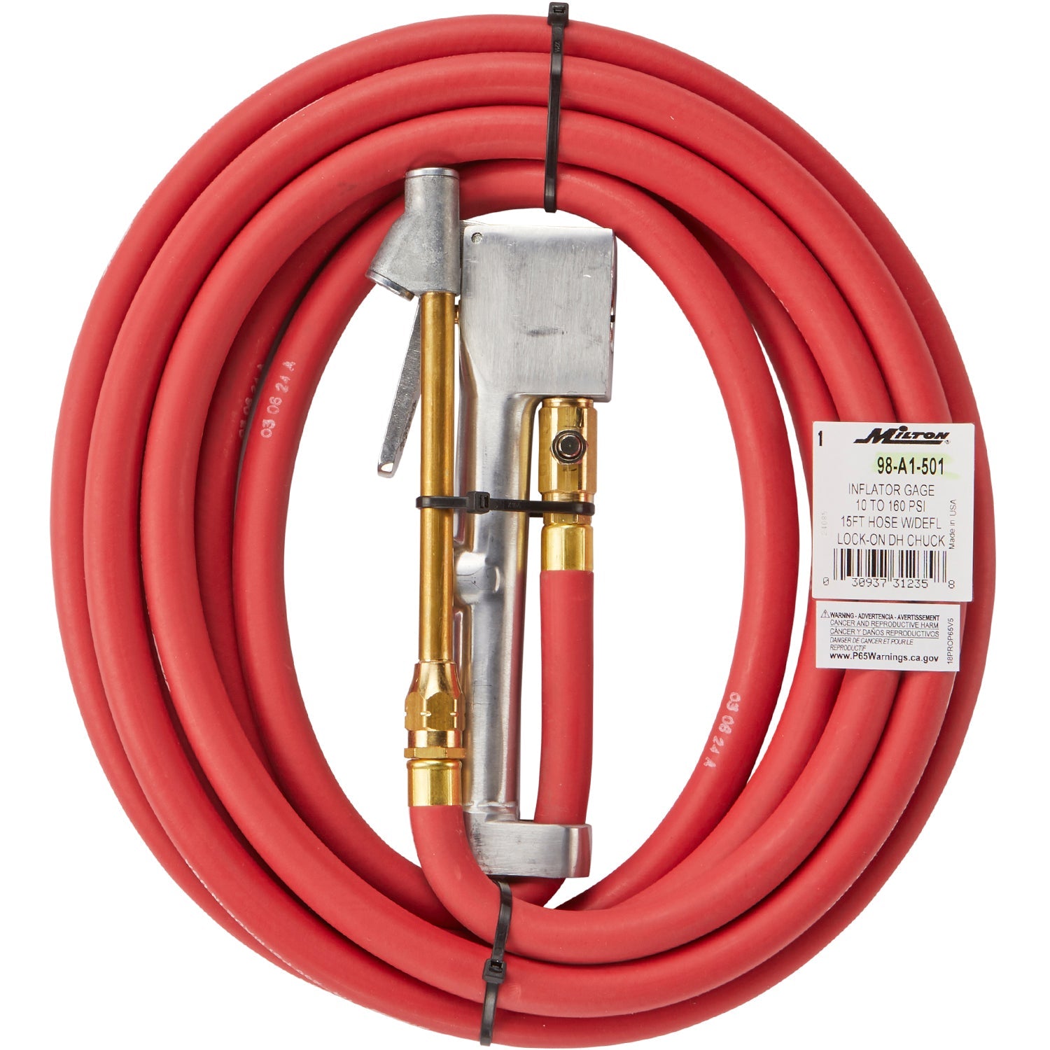 Heavy-Duty Dual Head Air Chuck Inflator Gauge with Swivel - 10-160 PSI