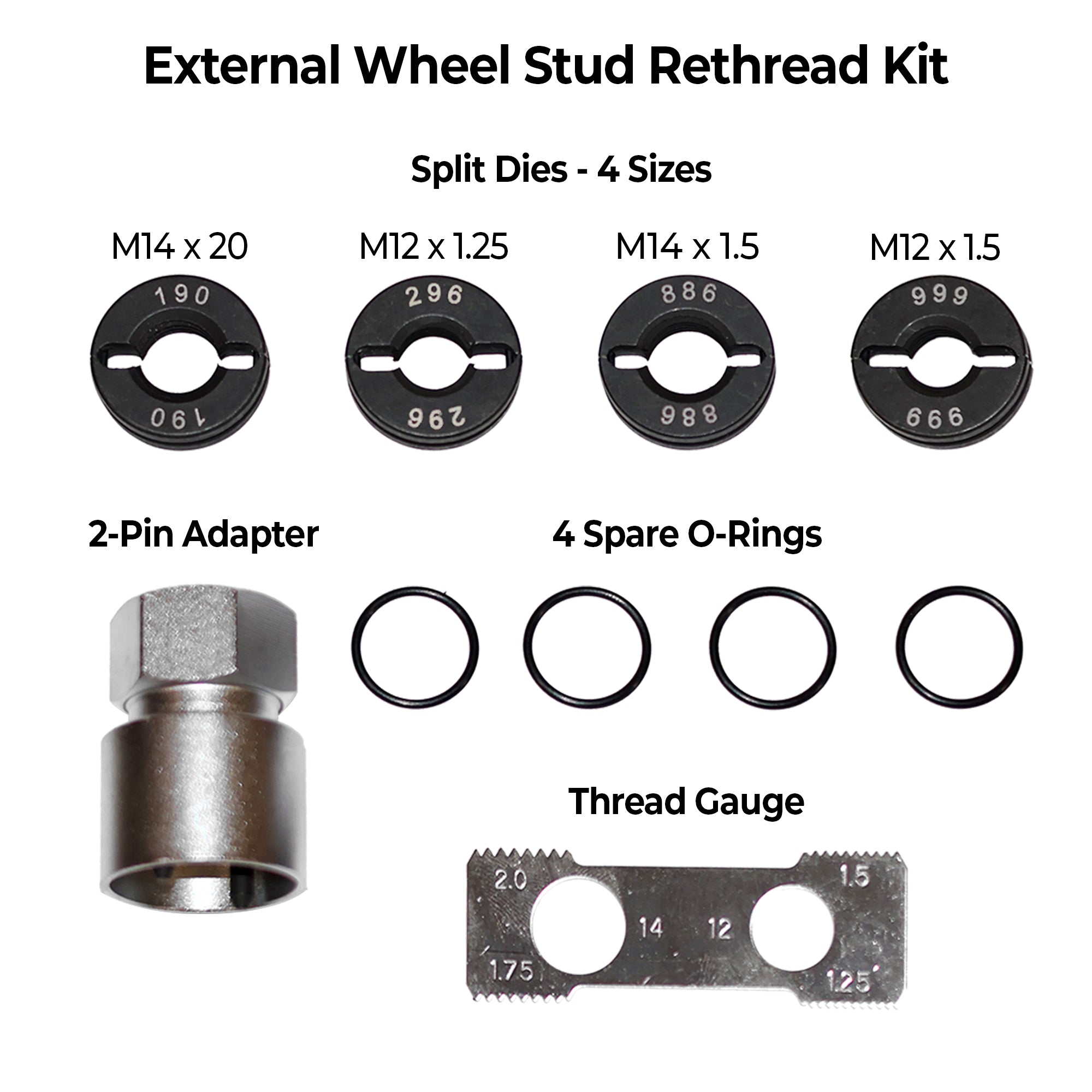 Spring For Rethread LT992 - 10-Piece Wheel Hub Master Rethread Kit Damaged Stud / Bolts ...