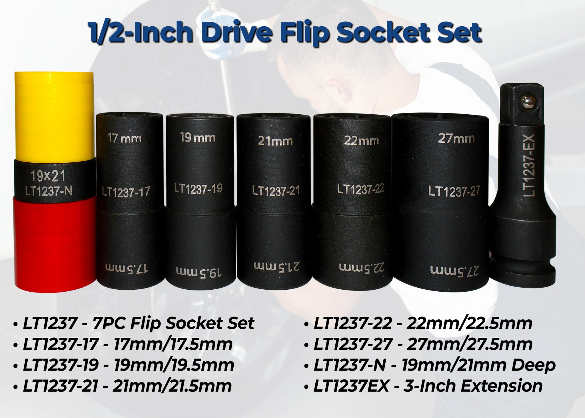 Professional-Grade 1/2-Inch Drive Flip Socket Set 