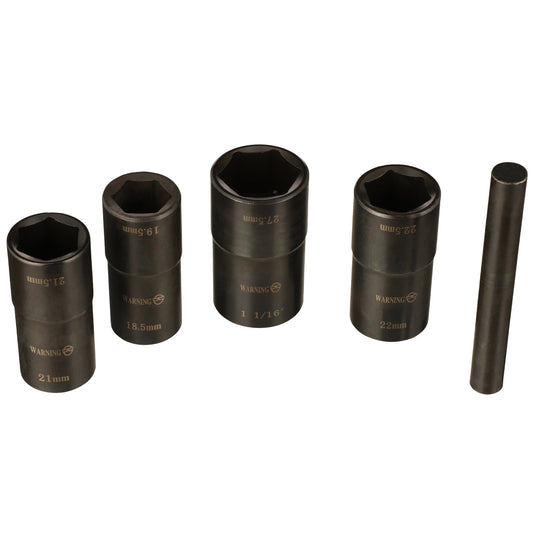 LT1230 – 5 Pc. 1/2″ Drive Dual Sided Socket Lug Nut Removal Kit w/ Pouch