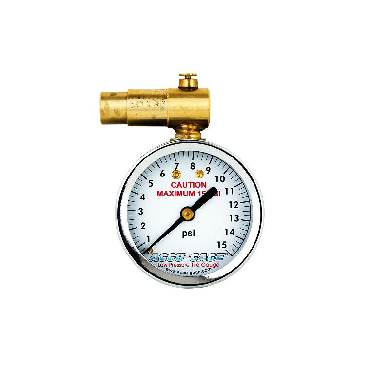 ACCU-GAGE® by Milton® Presta Valve Bike Tire Pressure Gauge with Bleeder Valve, for 0-15 PSI - ANSI Certified