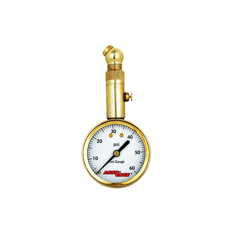 ACCU-GAGE® by Milton® Dial Tire Pressure Gauge with Swivel Angle Air Chuck - ANSI Certified for Motorcycle/Car/Truck Tires (0-60 PSI)