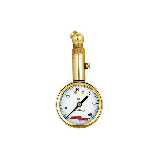 ACCU-GAGE® by Milton® Dial Tire Pressure Gauge with Swivel Angle Air Chuck - ANSI Certified for Motorcycle/Car/Truck Tires (0-60 PSI)