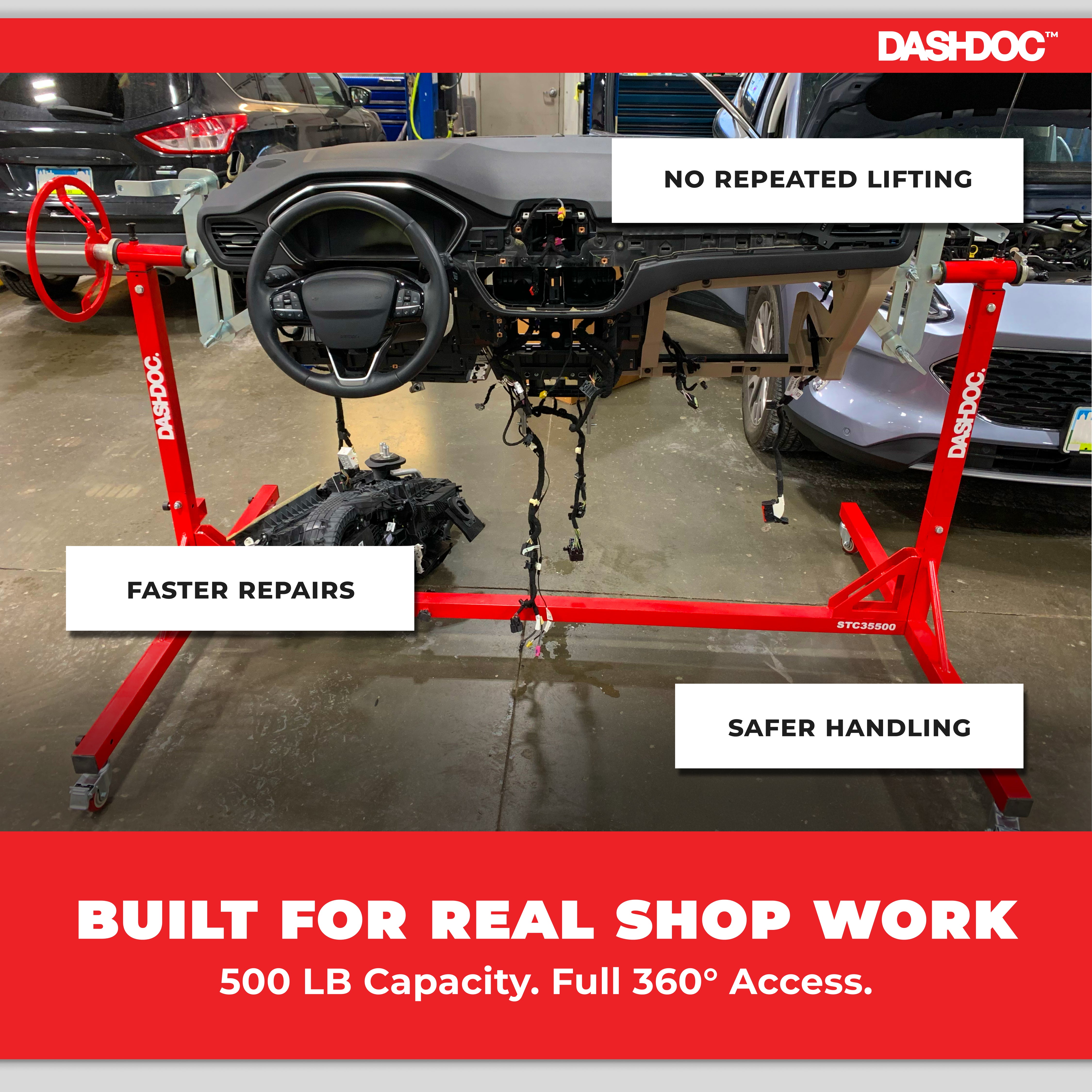 Auto dashboard service repair workbench with 360° rotation