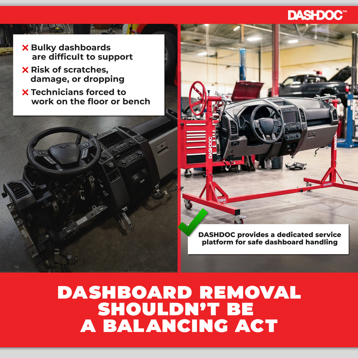 Auto dashboard service repair workbench with 360° rotation