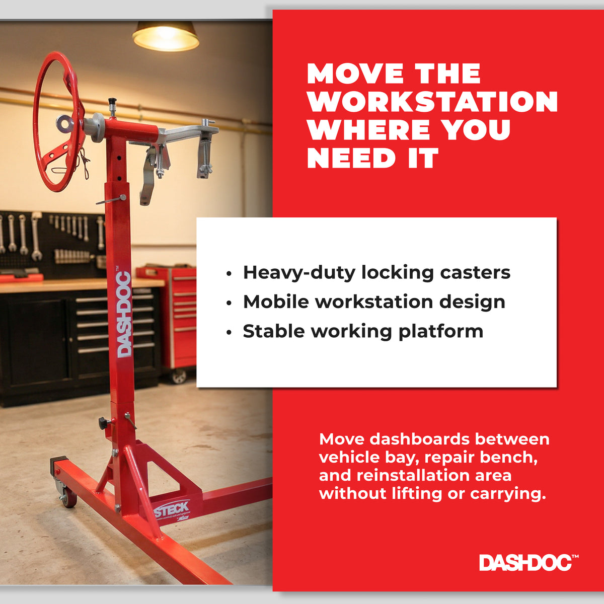Auto dashboard service repair workbench with 360° rotation