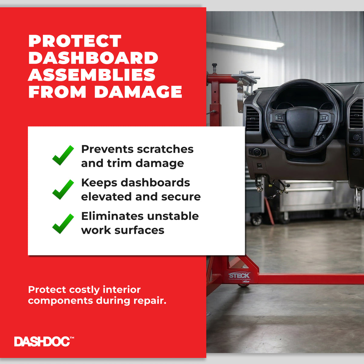 Auto dashboard service repair workbench with 360° rotation