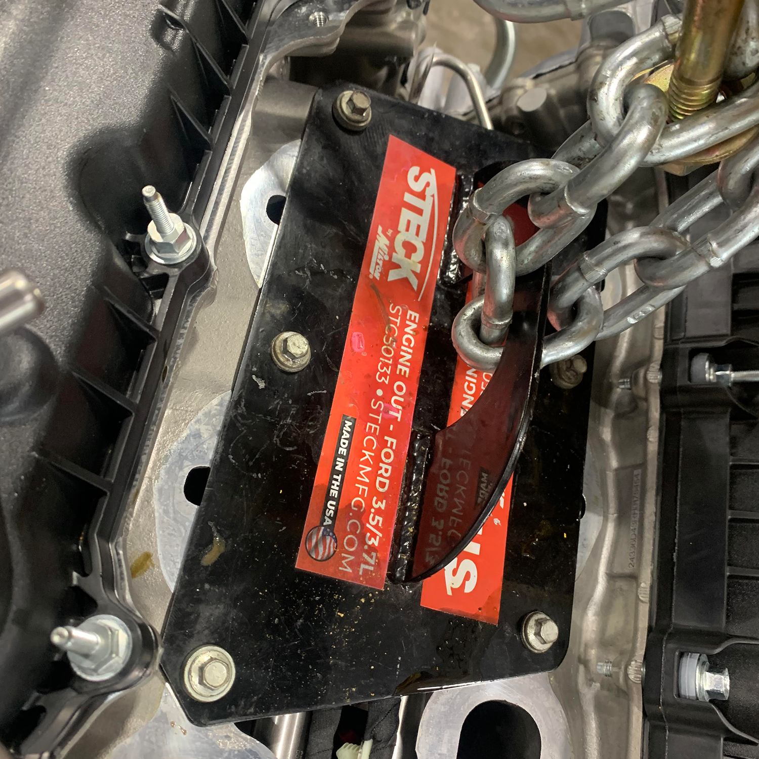 Ford 3.5L / 3.7L and EcoBoost Engine Lift Plate Hoist Tool Easily Remove Engine During Rebuild or Swap - ENGINEOUT (Works on EcoBoost Engines Only)