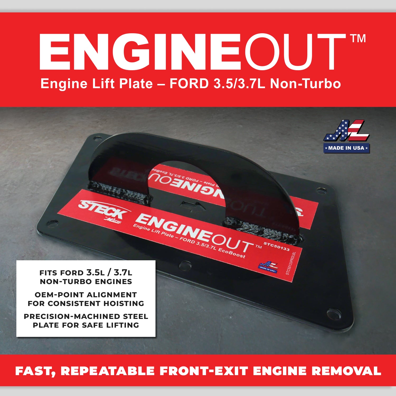 Ford 3.5L/3.7L Non-Turbo Engine Removal Plate –Engine Lift Plate Tool, Made in USA