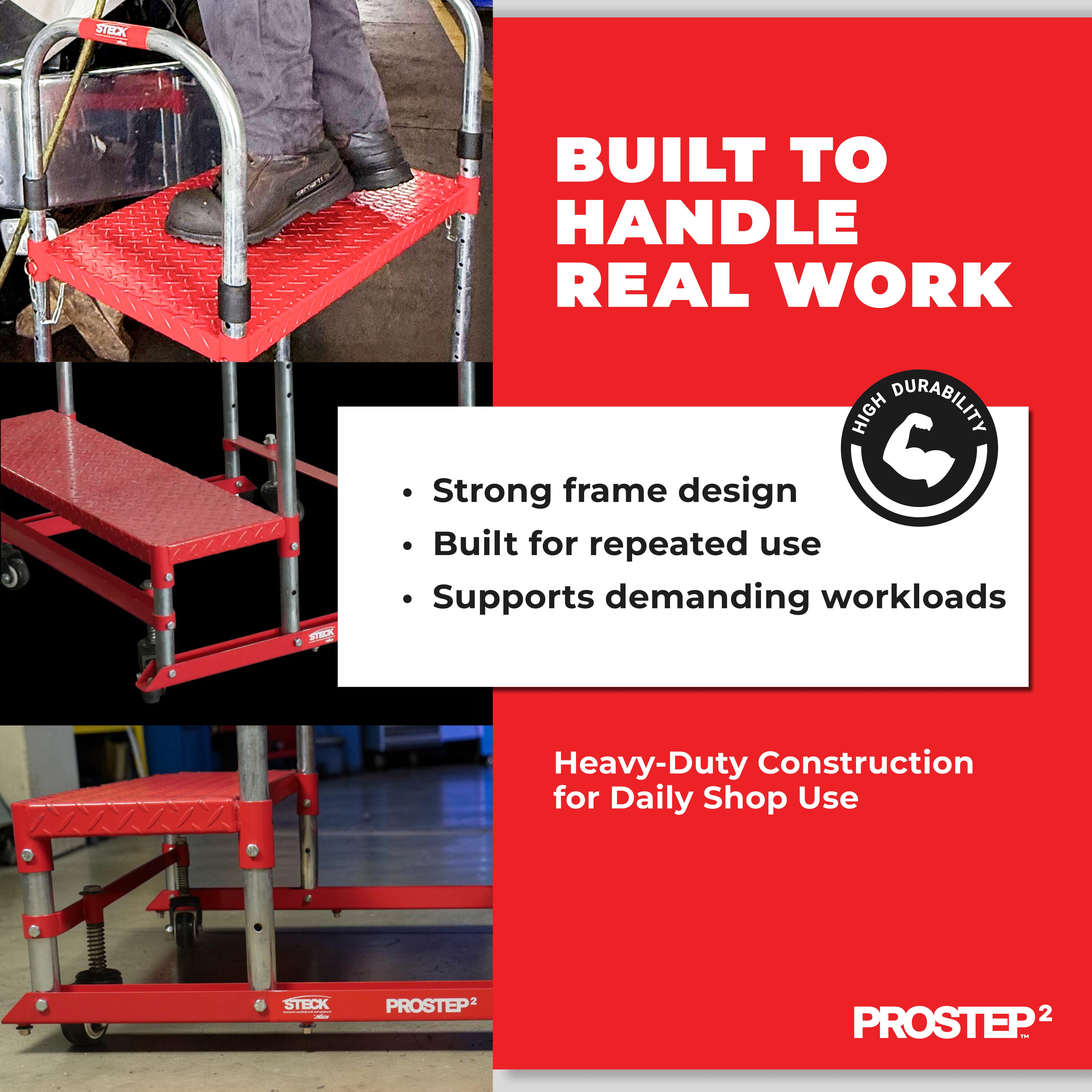 ProStepโข 2 Heavy Duty Stool #STC20360 non-slip multiple height โ STECK ...