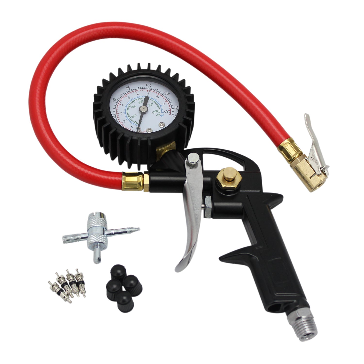 EXELAIR® EX0510PKIT Analog Pistol Grip Tire Inflator/Deflator Gauge Kit w/ 13