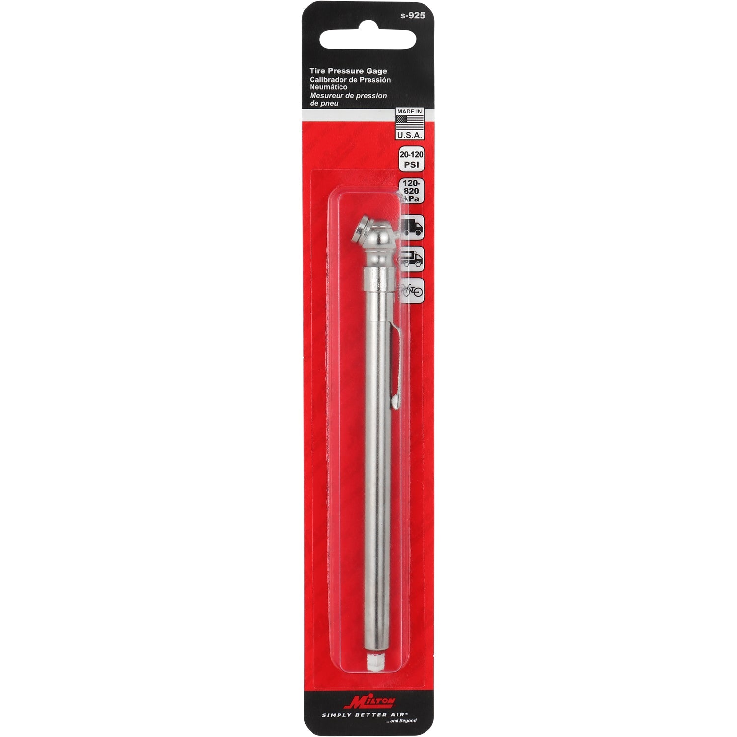 Tire Pressure Gauge, 20-120 PSI Single Head Air Chuck