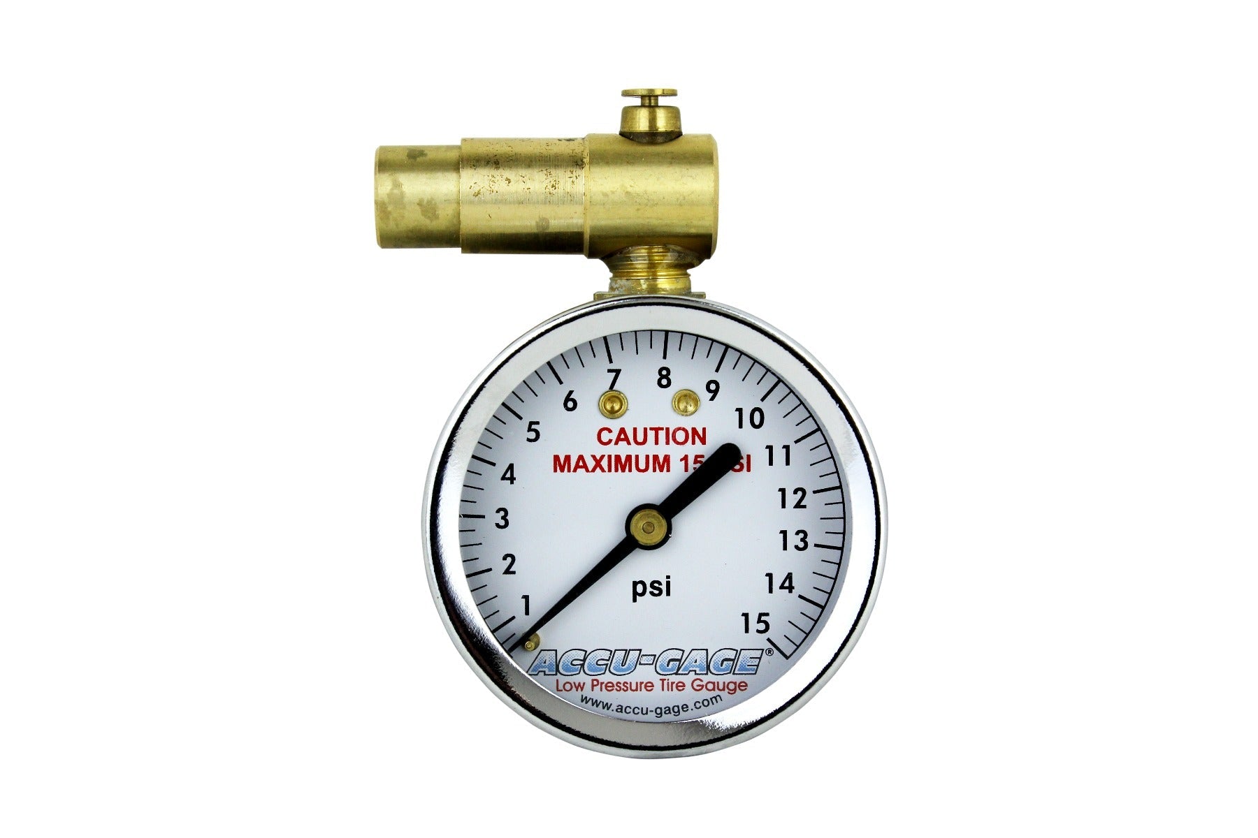 ACCU-GAGE® by Milton® Presta Valve Bike Tire Pressure Gauge with Bleeder Valve, for 0-15 PSI - ANSI Certified