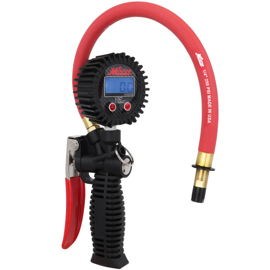 Pro Digital Tire Inflator/Pressure Pistol Grip Gauge, Straight Foot Chuck, 15" Hose