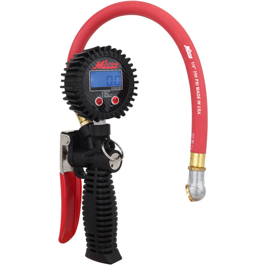 Pro Digital Tire Inflator/Pressure Pistol Grip Gauge, Ball Foot Chuck, 15" Hose