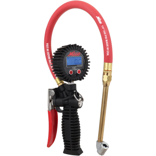 Pro Digital Tire Inflator/Pressure Pistol Grip Gauge, Classic Dual Head Chuck, 15" Hose