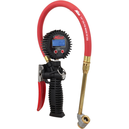 Pro Digital Tire Inflator/Pressure Pistol Grip Gauge, Large Bore Dual Head Chuck, 15" Hose