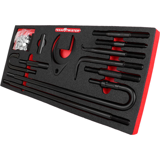 Texas Twister™ Pneumatic Slide Hammer Pulling Kit – 34-Piece with Custom Foam Storage Tray & Carrying Case